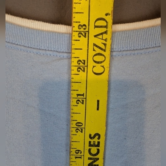 3 Designs medium snowman sweatshirt in light blue no size tag - Picture 6 of 6